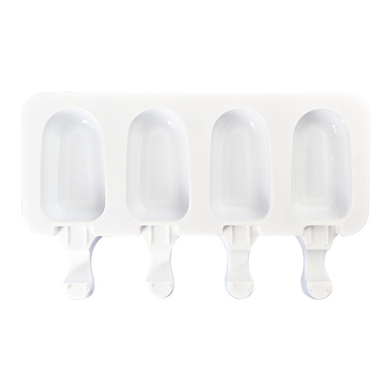 Formă de silicon Magnum cu 4/8 celule Mucegai pentru înghețată Formă de inimă cu labe de pisică drăguță pentru copii cu bețișoare de lemn Forme pentru palete tavă de gheață DIY