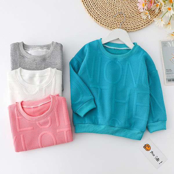 Bērnu vienkrāsaina blūze ar ovālu kakla izgriezumu meitenēm