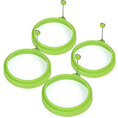 4Pcs Silikonski prsten za palačinke od pečenih jaja Omlet Pečena jaja Okrugli kalup za jaja za kuhanje Doručak Tava za pečenje Kuhinja Novo