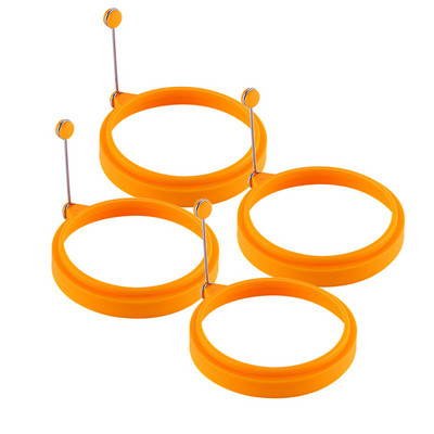 4Pcs Silikonski prsten za palačinke od pečenih jaja Omlet Pečena jaja Okrugli kalup za jaja za kuhanje Doručak Tava za pečenje Kuhinja Novo