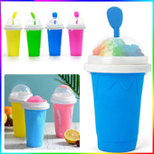 Cupe pentru smoothie congelate rapid Slushy inghetata Maker Milkshake Cupă de răcire Silicone stoarce Slushy Cup DIY Băuturi congelate de casă