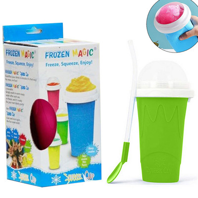 Cupe pentru smoothie congelate rapid Slushy inghetata Maker Milkshake Cupă de răcire Silicone stoarce Slushy Cup DIY Băuturi congelate de casă