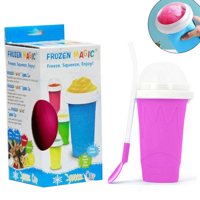 Cupe pentru smoothie congelate rapid Slushy inghetata Maker Milkshake Cupă de răcire Silicone stoarce Slushy Cup DIY Băuturi congelate de casă