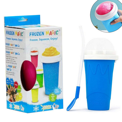 Cupe pentru smoothie congelate rapid Slushy inghetata Maker Milkshake Cupă de răcire Silicone stoarce Slushy Cup DIY Băuturi congelate de casă