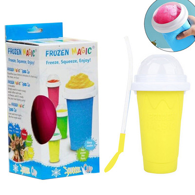 Cupe pentru smoothie congelate rapid Slushy inghetata Maker Milkshake Cupă de răcire Silicone stoarce Slushy Cup DIY Băuturi congelate de casă