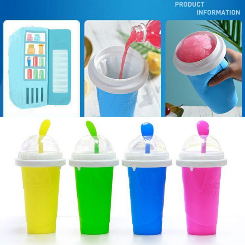 Cupe pentru smoothie congelate rapid Slushy inghetata Maker Milkshake Cupă de răcire Silicone stoarce Slushy Cup DIY Băuturi congelate de casă