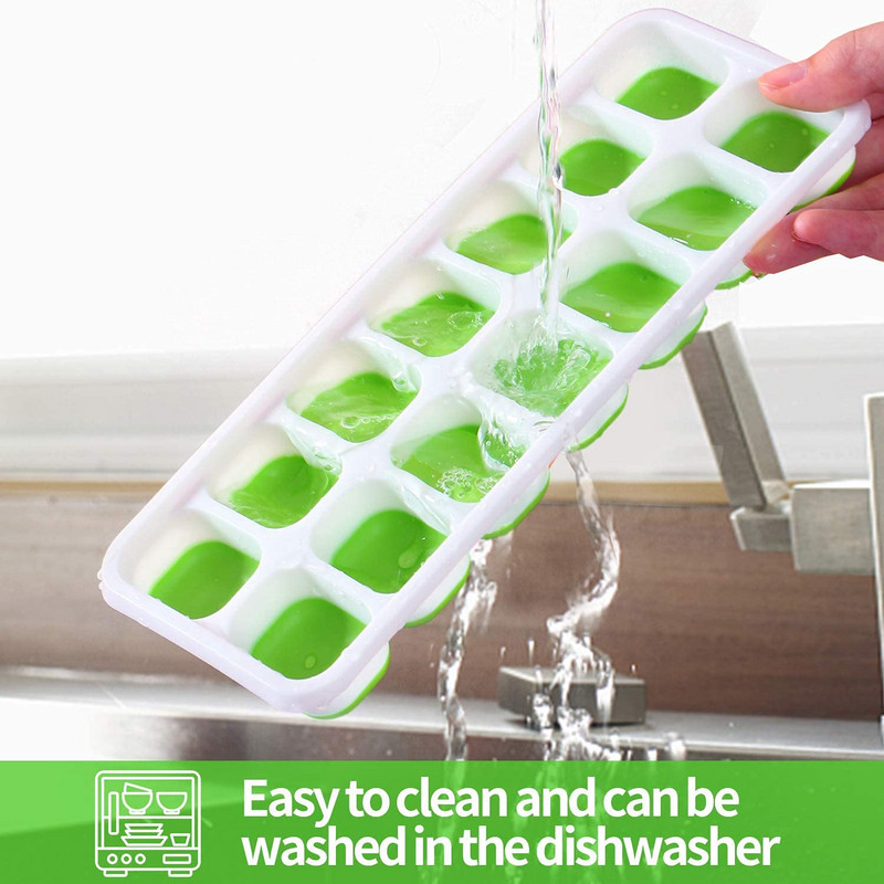 Forme reutilizabile pentru cuburi de gheata din silicon Tavi pentru cuburi de gheata pentru bauturi whisky si cocktail-uri cu capac detasabil flexibil si inodor