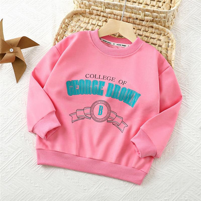 Modern gyerekblúz ovális nyakkivágással és mintával