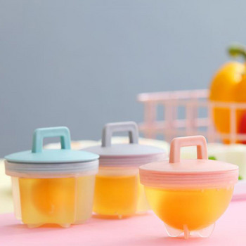 4 τεμάχια χαριτωμένα εργαλεία κουζίνας αυγών με βούρτσα Πλαστικό λέβητα αυγών Ατμοποιητής αυγών για το παιδί που ψήνει φόρμα αυγών Maker DIY Tool Αξεσουάρ κουζίνας