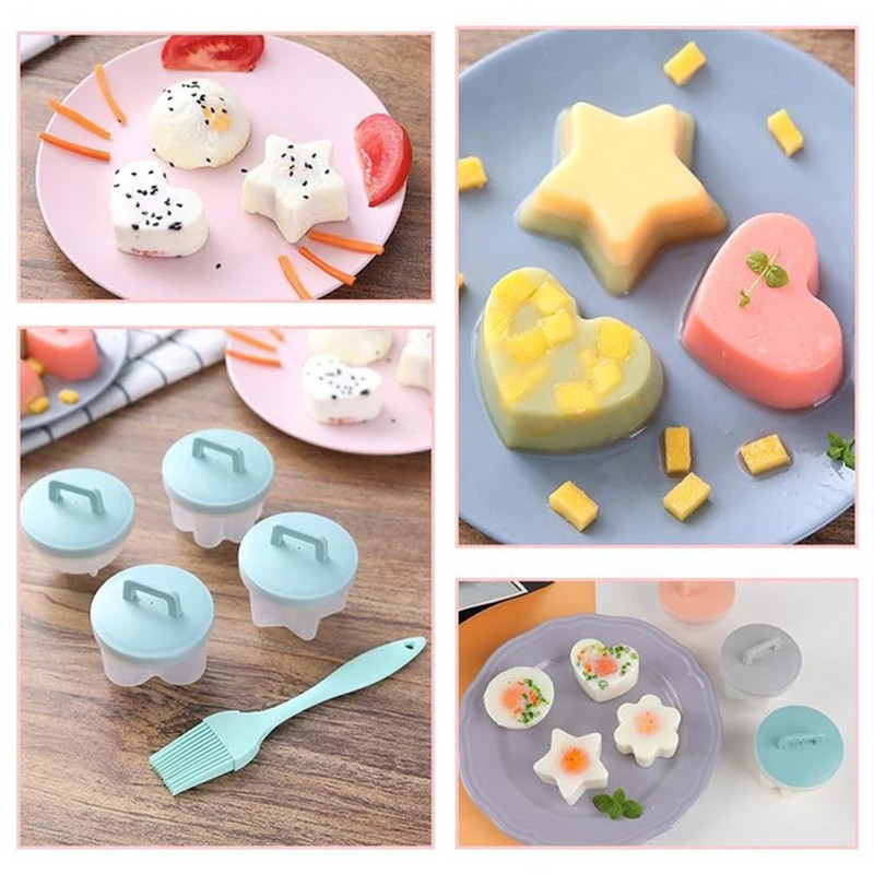 4 buc. Unelte drăguțe pentru gătit ouă cu perie Fizer de ouă din plastic Fier de ouă pentru copt pentru copii Mașină de preparare pentru ouă Instrument DIY Accesorii de bucătărie