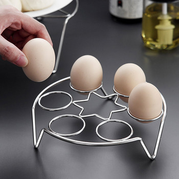 Βάση θήκης αυγών Στοιβαζόμενη σχάρα αυγών δύο στρώσεων από ανοξείδωτο ατσάλι Τριβέ κουζίνας Στιγμιαία αξεσουάρ Ατμόλουτρο αυγών