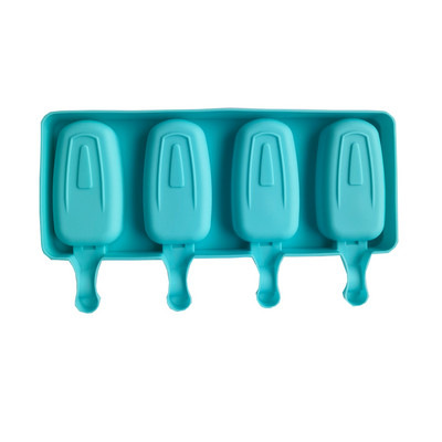 Szilikon fagylaltformák 4 cellás jégkocka tálca Élelmiszerbiztonságos Popsikakészítő Barkácsolás Házi Fagyasztó Jégkrém forma Otthoni fagylalt eszközök