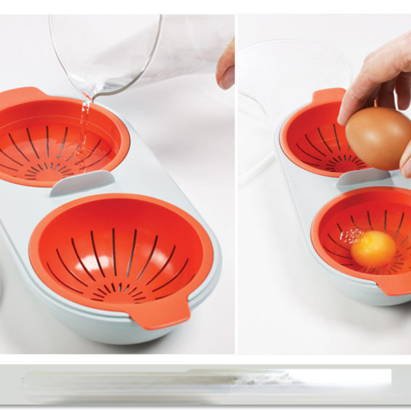 Mașini de gătit ouă de calitate alimentară Cazane de ouă de uz casnic Boluri pentru ouă Cuptor cu microunde Ustensile de bucătărie Cupă de ouă fierte dublu Akcesoria Kuchenne