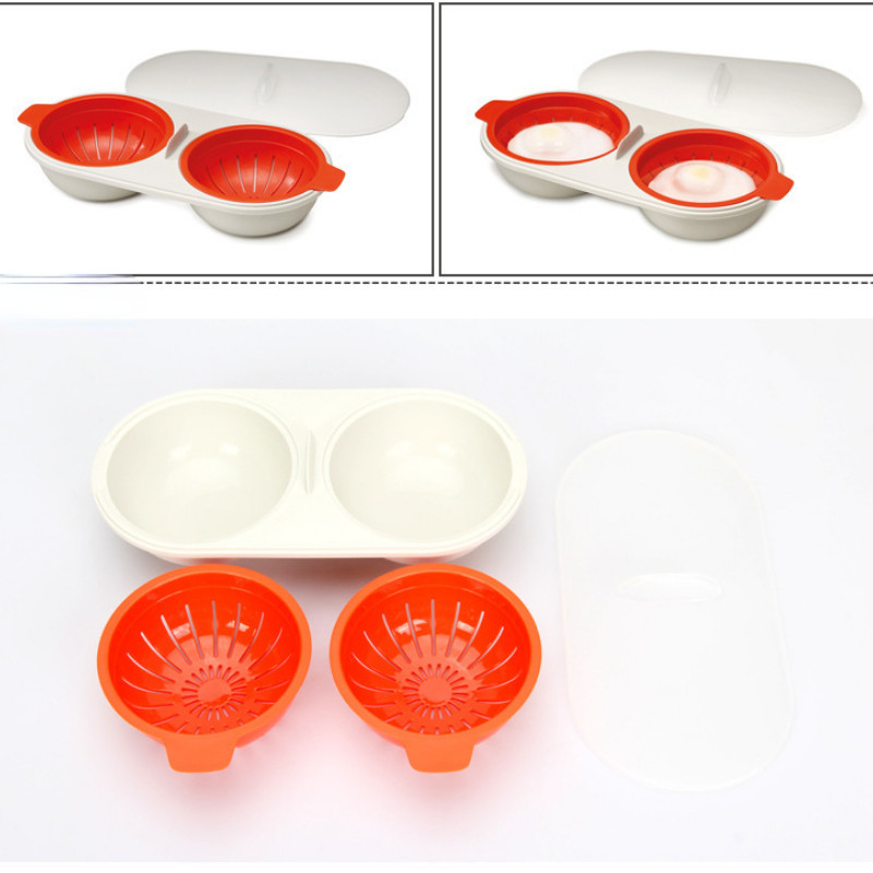 Mașini de gătit ouă de calitate alimentară Cazane de ouă de uz casnic Boluri pentru ouă Cuptor cu microunde Ustensile de bucătărie Cupă de ouă fierte dublu Akcesoria Kuchenne