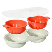 Leeresztő Tojásbojler Élelmiszer-minőségű edények Csésze Tojásvirágzó Konyha Gőzölt tojáskészlet Mikrohullámú Kétrétegű Tojássütők Főzőeszközök