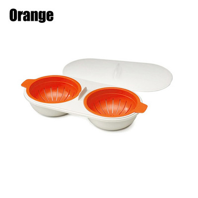 Super Mini cuptor cu două straturi de ouă Vase de gătit creative Cuptor cu microunde Aburitor de ouă Bol de ouă cu abur cu capac Gadget de bucătărie pentru casă