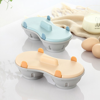 Νέο Microwave Double Egg Poacher Maker Poached Egg Cooker Steamer Κουζίνα Gadget Πλυντήριο πιάτων Ανθεκτικό στη θερμότητα φούρνο μικροκυμάτων Egg Steame