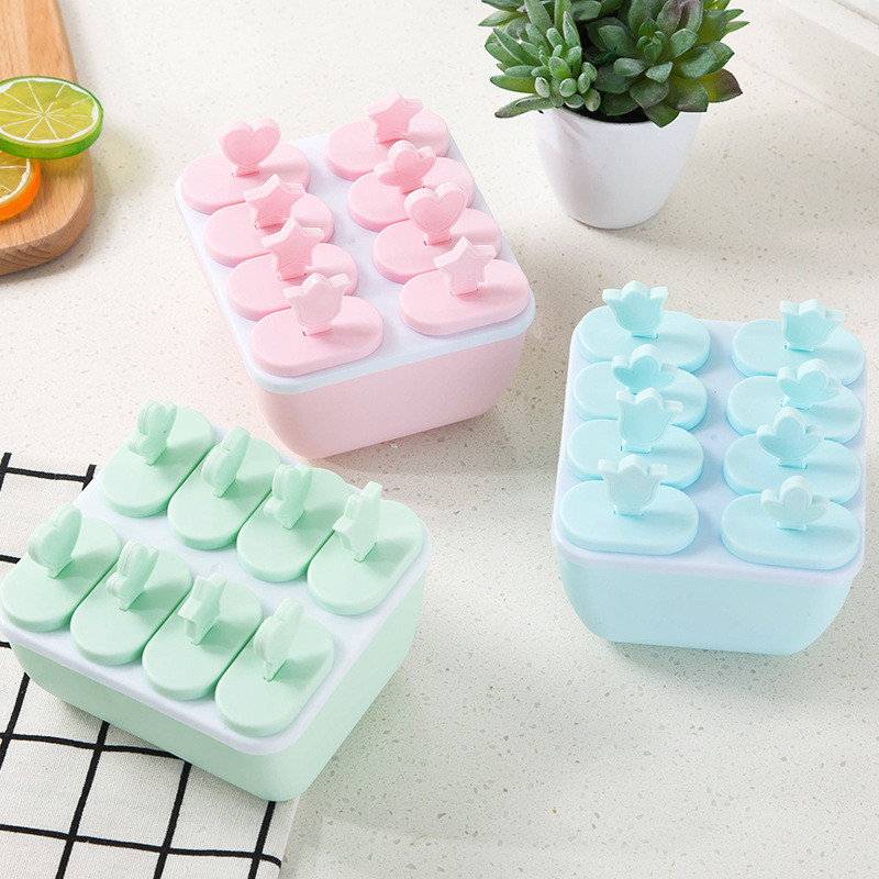 Forme pentru cuburi de gheata de bucatarie Aparat reutilizabil pentru ghicitoare Unelte pentru inghetata de bucatarie cu 6/8 celule Mucegai pentru acadele Tava Instrumente pentru bar