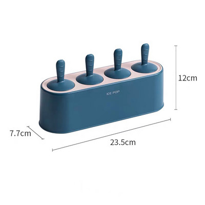 Acasa Mucegai pentru inghetata Popsicle Instrument DIY Silicon 4-hole Ice Mold Forme pentru Inghetata Desert Copii Unelte de bucatarie Inghetata DIY