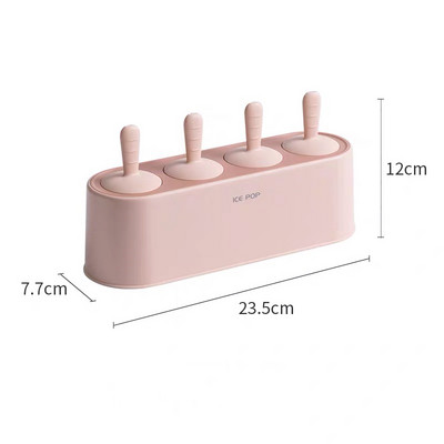 Acasa Mucegai pentru inghetata Popsicle Instrument DIY Silicon 4-hole Ice Mold Forme pentru Inghetata Desert Copii Unelte de bucatarie Inghetata DIY