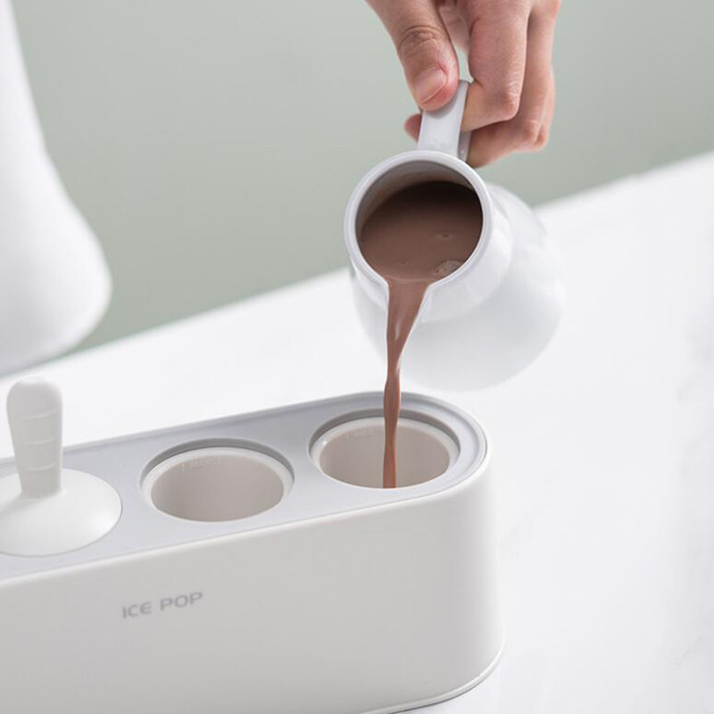 Acasa Mucegai pentru inghetata Popsicle Instrument DIY Silicon 4-hole Ice Mold Forme pentru Inghetata Desert Copii Unelte de bucatarie Inghetata DIY