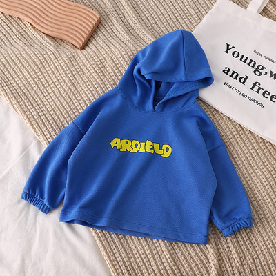 Bluză casual pentru copii, cu glugă și inscripție imprimată