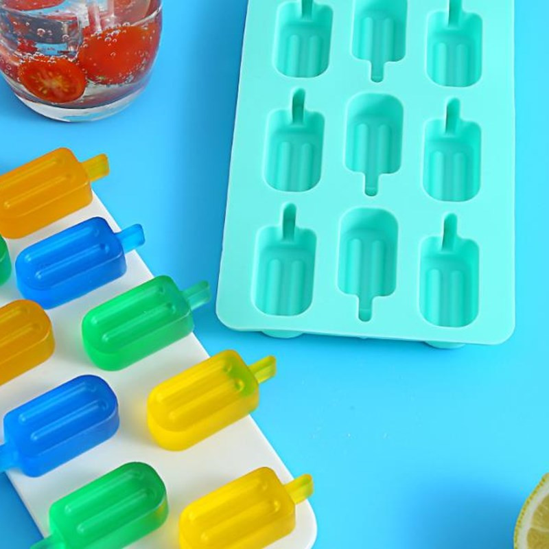 Formă din silicon Magnum cu 9 celule Formă din silicon pentru înghețată Forme pentru popsicle Mold DIY pentru înghețată Mucegai pentru fabricarea de gheață Tavă cu gheață
