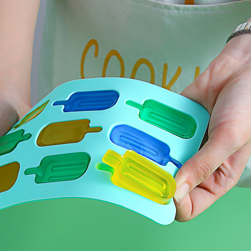 Formă din silicon Magnum cu 9 celule Formă din silicon pentru înghețată Forme pentru popsicle Mold DIY pentru înghețată Mucegai pentru fabricarea de gheață Tavă cu gheață