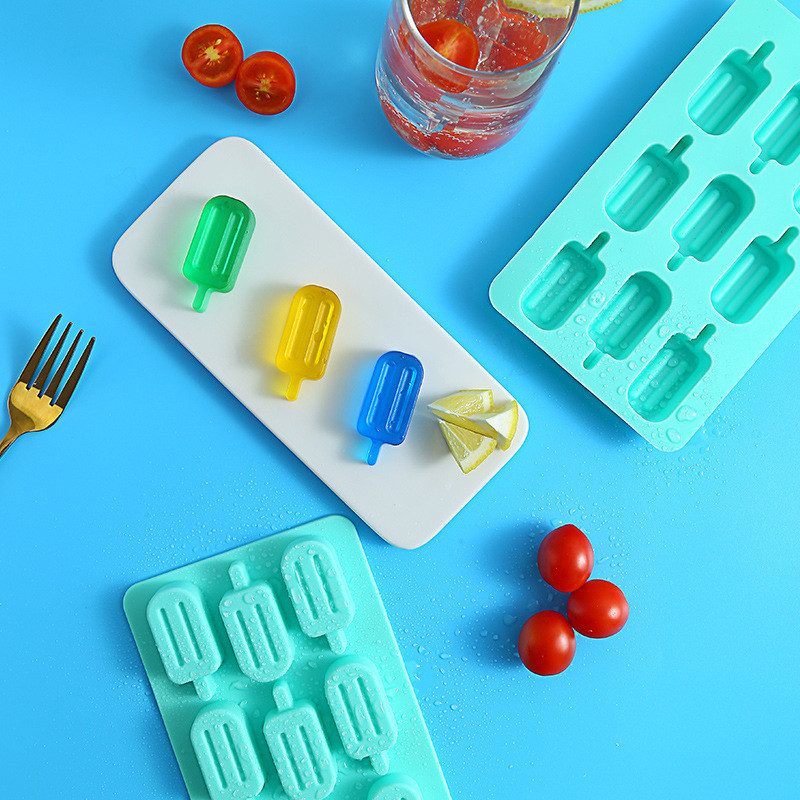 Formă din silicon Magnum cu 9 celule Formă din silicon pentru înghețată Forme pentru popsicle Mold DIY pentru înghețată Mucegai pentru fabricarea de gheață Tavă cu gheață