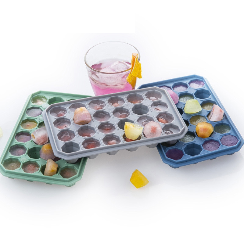 24 rácsos szilikon gyémánt jégkocka tálca formák szilikon borítással jégkocka készítő borozóhoz, ivó fagylalt formához
