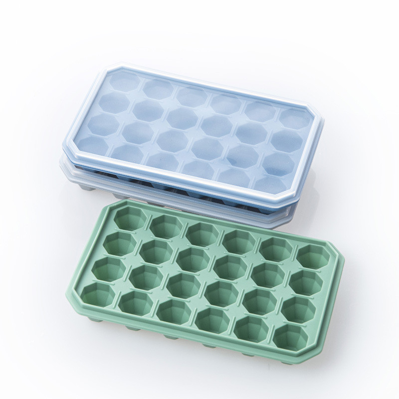 24 rácsos szilikon gyémánt jégkocka tálca formák szilikon borítással jégkocka készítő borozóhoz, ivó fagylalt formához