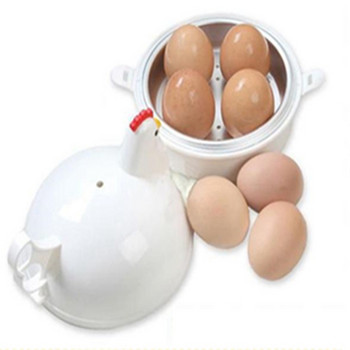 Αυγά μικροκυμάτων Boiler Κουζίνα Ατμόλουτρο Αξεσουάρ κουζίνας 4 Boiler αυγών Συσκευές μαγειρέματος σε σχήμα κοτόπουλου Εργαλείο ατμού Καλούπι ψησίματος