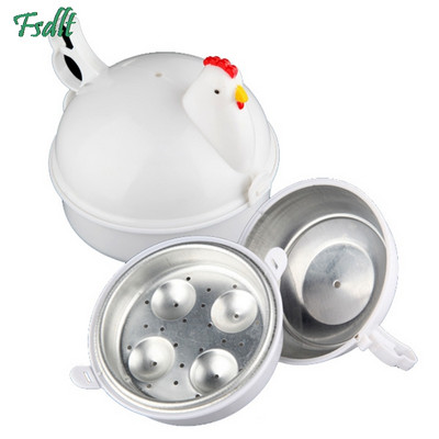 Cuptor cu microunde Ouă Boiler Aragaz Aparat cu abur Accesorii pentru bucătărie 4 Ouă Cazan Aparate de gătit în formă de pui Aparate pentru gătit cu aburi Instrument pentru coacere