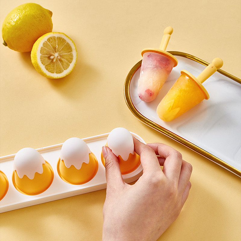 Nauja 4 elementų silikoninė forma Silikoninė ledų formavimo formelės, pagamintos iš ledų, pagamintos „pasidaryk pats“.