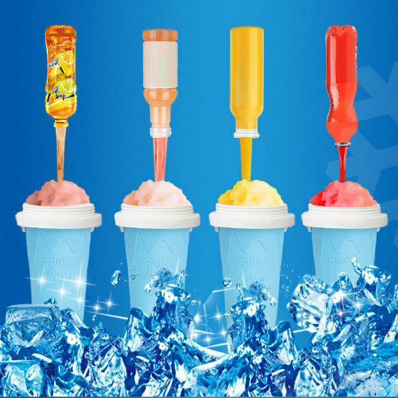 Cupe pentru smoothie congelate rapid Slushy inghetata Maker Milkshake Cupă de răcire Silicone stoarce Slushy Cup DIY Băuturi congelate de casă