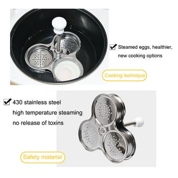 3 τηγάνια Cute Egg Boiler Plastic Egg Poacher Set Εργαλεία κουζίνας αυγών κουζίνας Μορφή φόρμας αυγών Ψαλίδι Pancake Maker από ανοξείδωτο ατσάλι