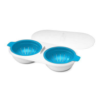 Mikrohullámú tojásos orvvadász ételminőségű edények Dupla csésze tojásbojler Gőzölt tojáskészlet Mikrohullámú sütők Főzőeszközök Ingyenes szállítás