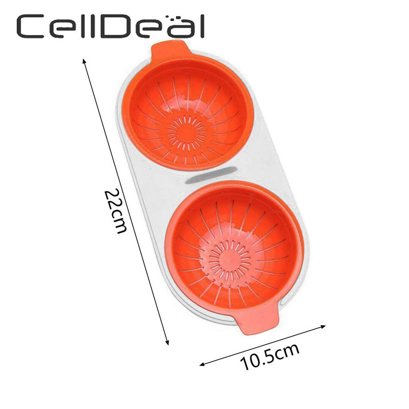 Mikrohullámú tojásos orvvadász ételminőségű edények Dupla csésze tojásbojler Gőzölt tojáskészlet Mikrohullámú sütők Főzőeszközök Ingyenes szállítás