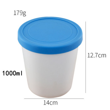 1 ΤΕΜ. 250ML/1000ML Δοχεία παγωτού Επαναχρησιμοποιούμενες μπανιέρες αποθήκευσης με σφιχτά σφραγιστικά καπάκια για τέλεια φρέσκο παγωτό