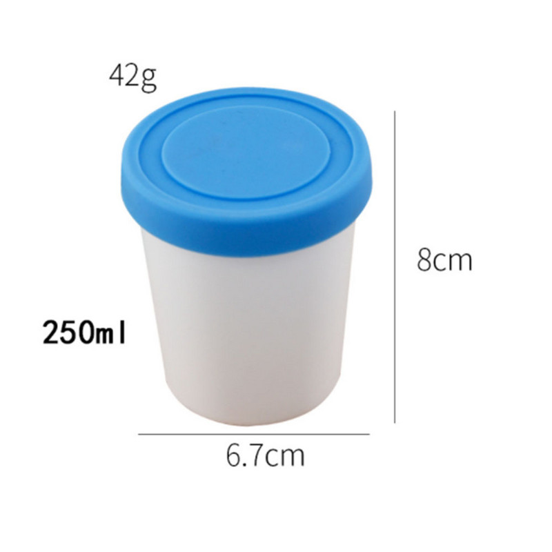 1 db 250 ml-es/1000 ml-es fagylalttartályok, újrafelhasználható tárolóedények szorosan záródó fedéllel a tökéletesen friss fagylaltért