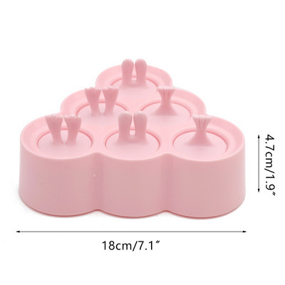 Desene animat șase grile gheață gheață din silicon pentru fabricarea de cuburi de gheață mucegai creativ pentru înghețată pentru animale.