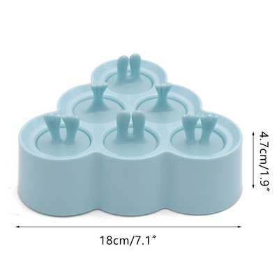 Desene animat șase grile gheață gheață din silicon pentru fabricarea de cuburi de gheață mucegai creativ pentru înghețată pentru animale.