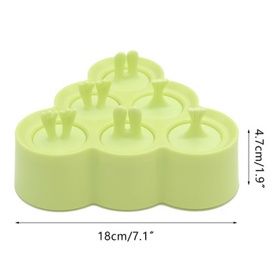 Desene animat șase grile gheață gheață din silicon pentru fabricarea de cuburi de gheață mucegai creativ pentru înghețată pentru animale.