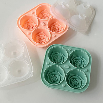 3D Rose Flower Ice Cube Maker Ice Ball Mold Ice Cream Εργαλείο DIY Καλούπι σιλικόνης Σπιτικό παγωτό