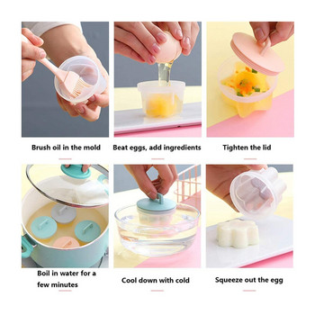 Εργαλείο για αυγά στον ατμό, 4 εργαλεία μαγειρικής πρωινού Egg poacher Egg Boiler Κουζίνα αυγών στον ατμό με καπάκι Κουζίνα αυγών μικροκυμάτων