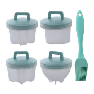 Instrument pentru ouă aburite, 4 unelte pentru gătit pentru micul dejun Braconier de ouă Fier de ouă Fier de ouă aburit cu capac Cuptor cu microunde