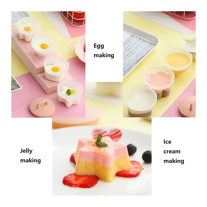 Instrument pentru ouă aburite, 4 unelte pentru gătit pentru micul dejun Braconier de ouă Fier de ouă Fier de ouă aburit cu capac Cuptor cu microunde