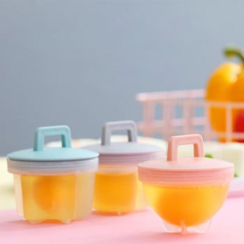 4 τμχ/Σετ Cute Egg Boiler Plastic Egg Poacher Set Κουζίνα Egg Cooker Tools Φόρμα αυγών με βούρτσα με καπάκι Pancake maker