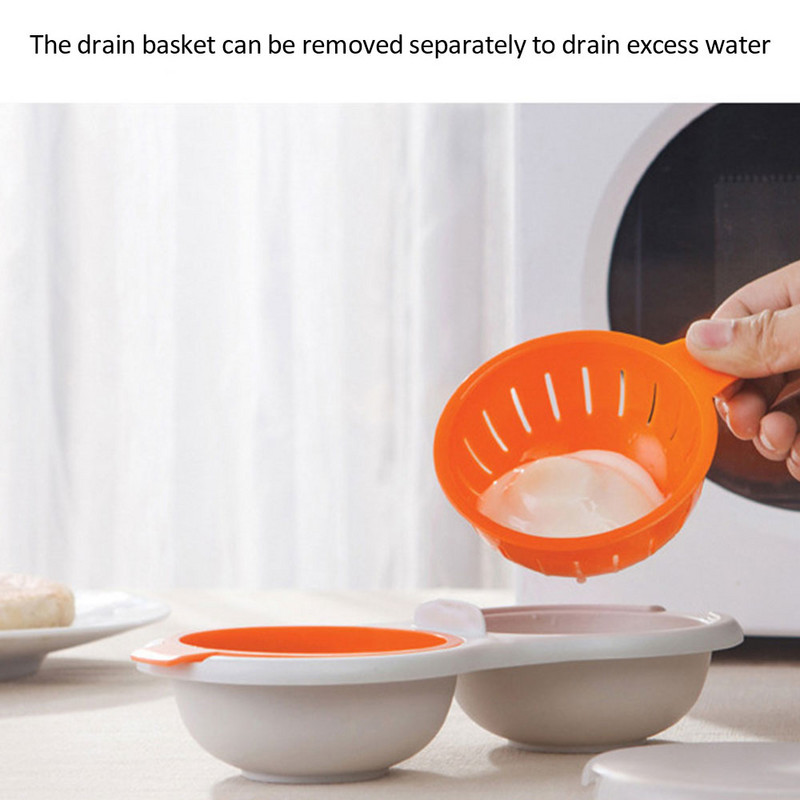 Cuptor cu microunde Poacher Ouă Fier cu aburi Cupă dublă Set de ouă la abur Unelte creative de gătit Cuptoare Formă pentru gătit