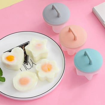 4 τμχ/Σετ Cute Egg Poacher Plastic Egg Boiler Kitchen Egg Boiler Cooker Tools Egg Form Maker with Did Brush Pancake